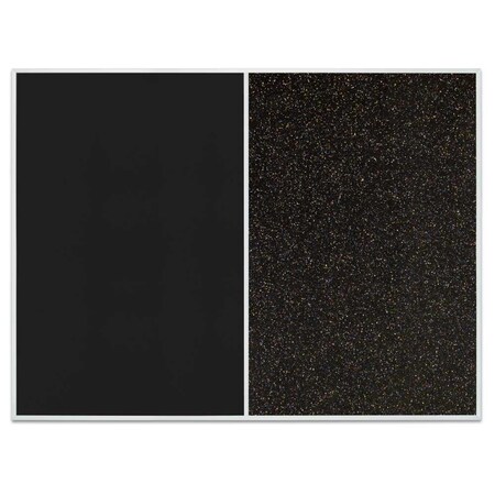 United Visual Products Sliding Door Indoor Enclosed Corkboard, 9 UV9011ACSH-BRONZE-AMETHY